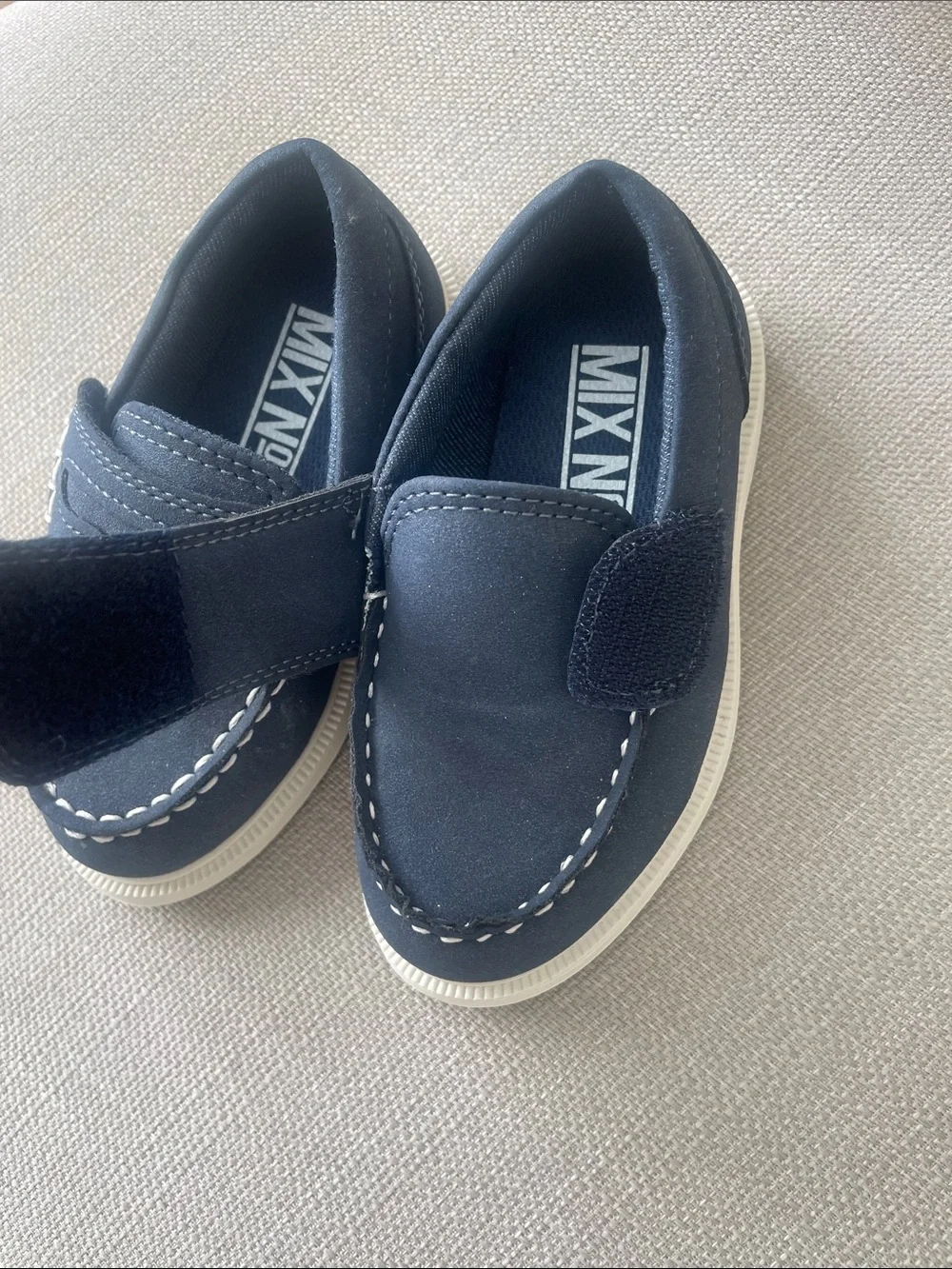 Baby /Toddler Boys Slip-On Moccasin in Dark Blue with White Stitching New shoes